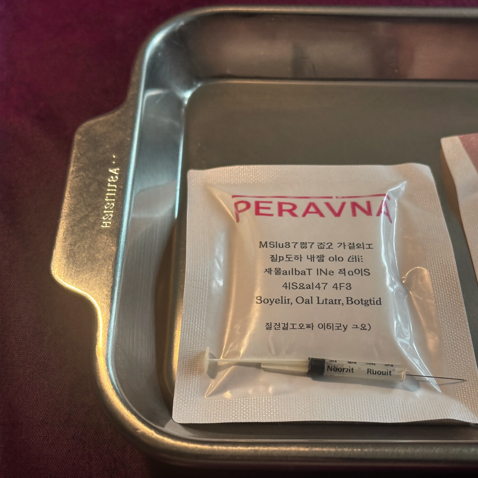 Sterile instrument tray prepared for a facial aesthetics session