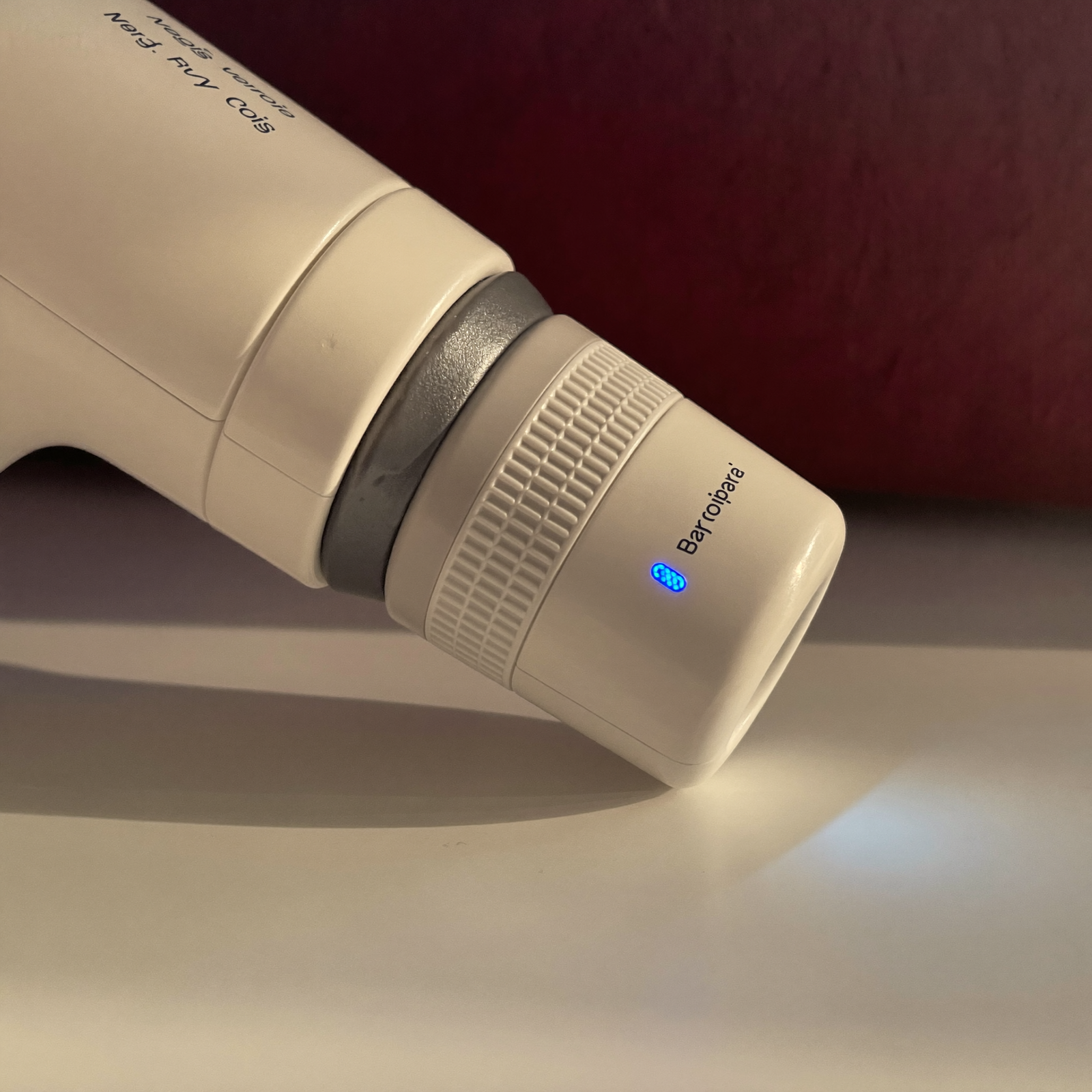 Close-up of the laser treatment handpiece